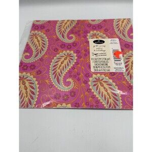 Hallmark Vintage Gift Wrap Paper 2 Sheets @ 20" x 30" Hot Pink Paisley Floral